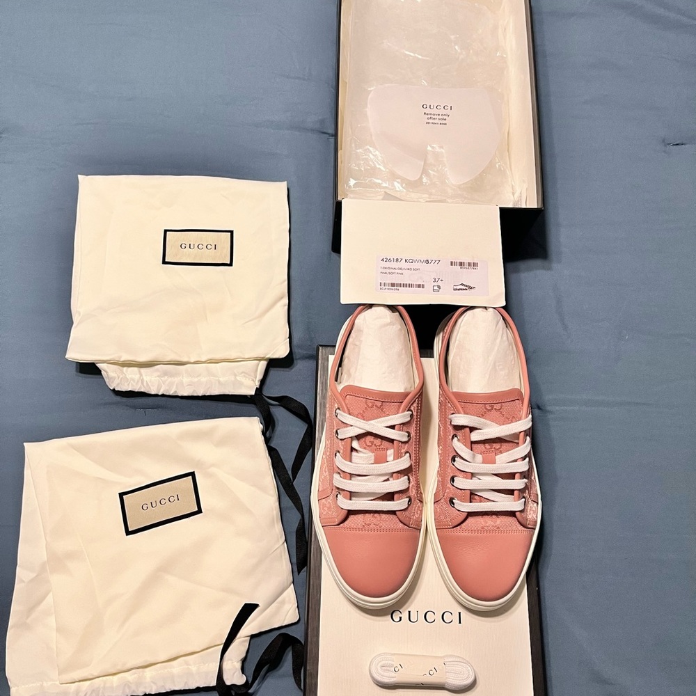 Pink Gucci Monogram Sneakers